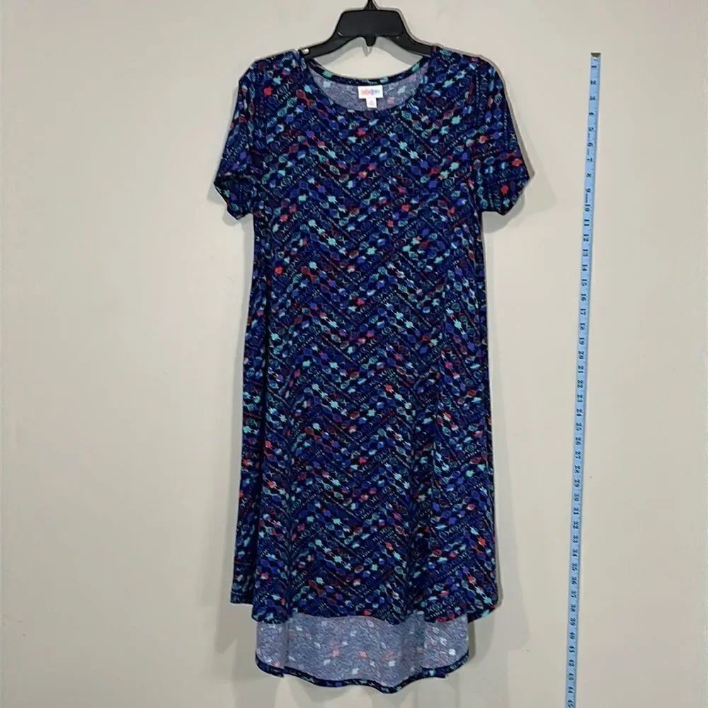 Blue/Purple Short Sleeve Dress By LuLaRoe. Size Small.